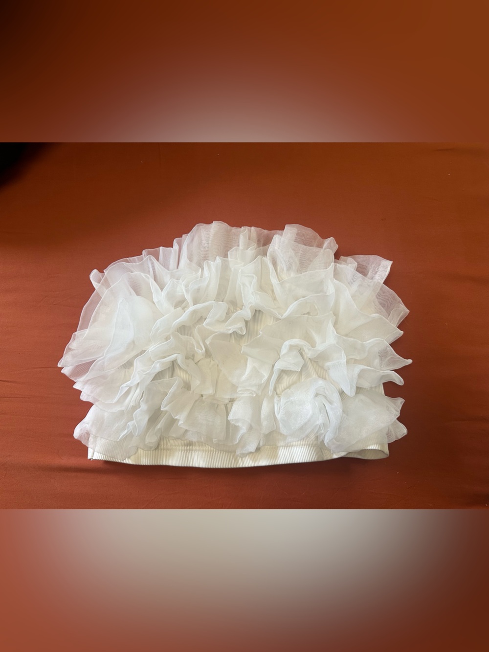 White Ruffled Crop Top